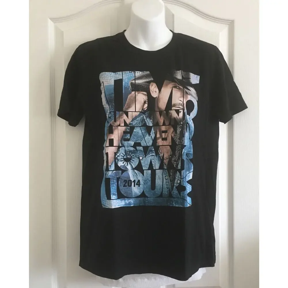 Tim‎ McGraw 2014 Sundown Heaven Town Concert T-Shirt Size Medium ~ Black